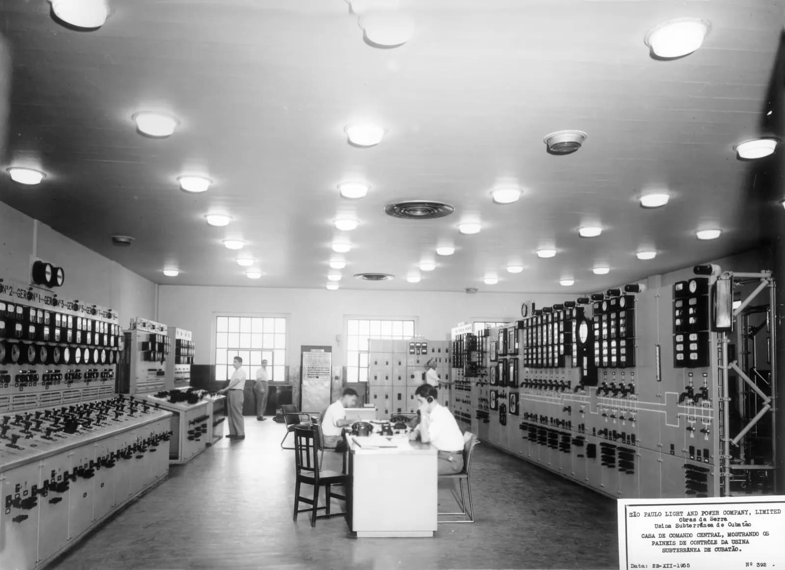 Sala de controle no passado
