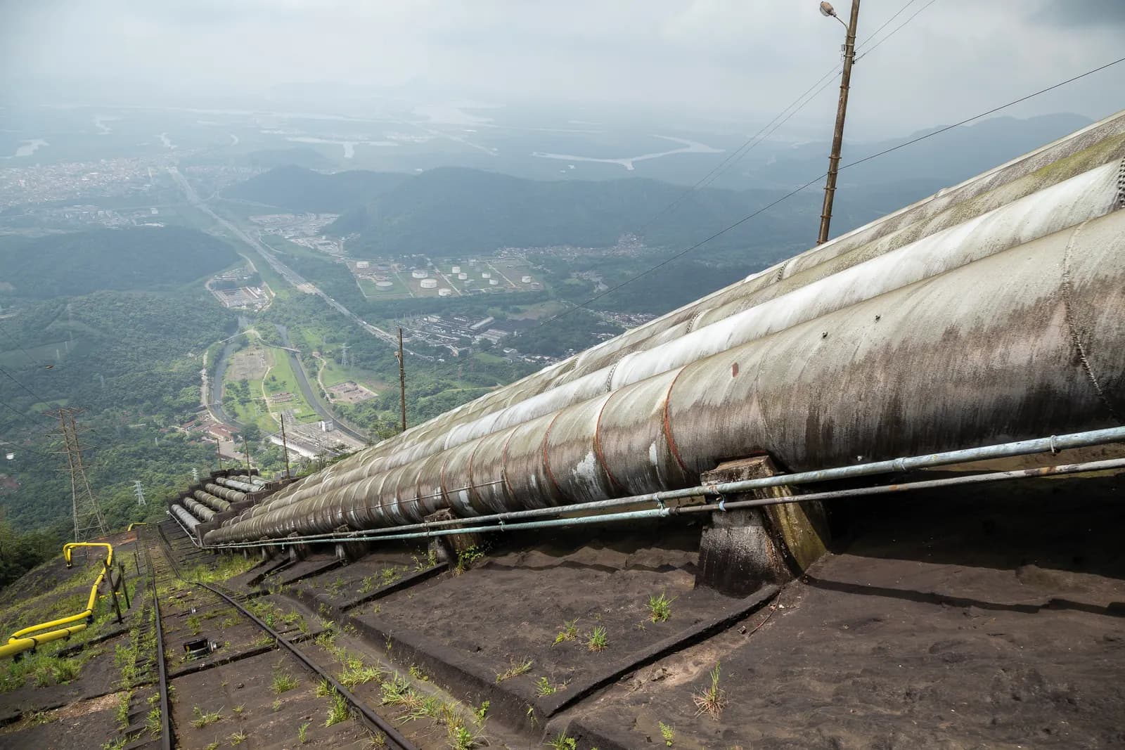Tubulação da usina externa atualmente